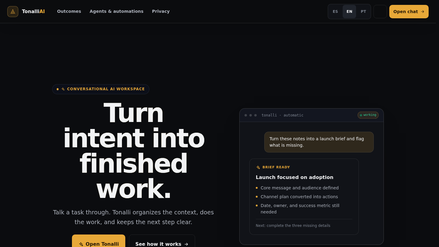 Tonalli — 04 · AI Workspace